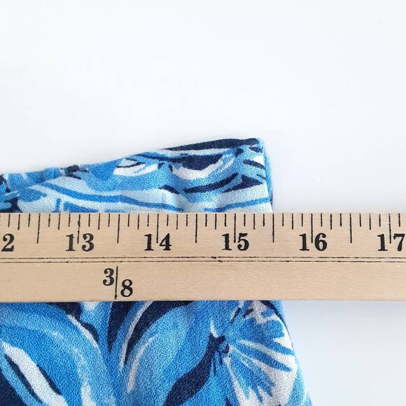 Lilly Pulitzer Avery Crop Pants High Tide You're The Zest Blue Floral Palazzo 4 - Picture 9 of 11